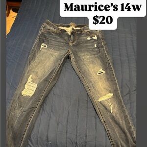 Maurices Ripped Skinny Jeans in Blue